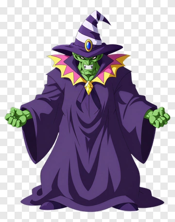 Cartoon Wizard In A Purple Cloak PNG