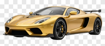 Golden Sports Car PNG
