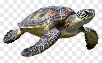 3D Sea Turtle Swimming PNG
