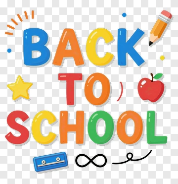 Back To School Colorful Text Design PNG