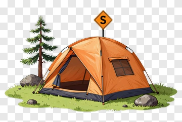 Camping Tent In A Forest Setting PNG