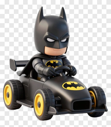 Cartoon Batman Driving A Go-Kart PNG