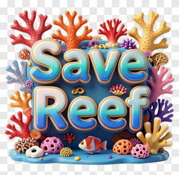 Save Reef Coral Illustration PNG