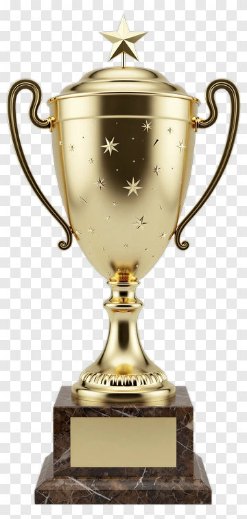 Gold Trophy With Star On Top PNG