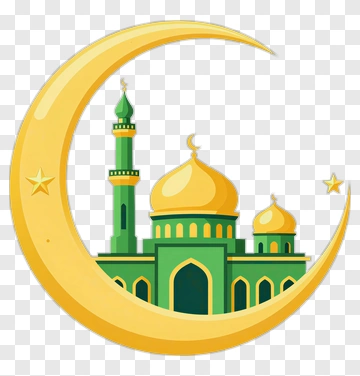 Golden Mosque With Crescent Moon And Stars PNG