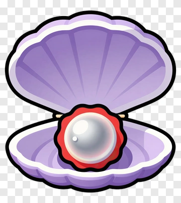 Cartoon Clam Shell With A Pearl PNG