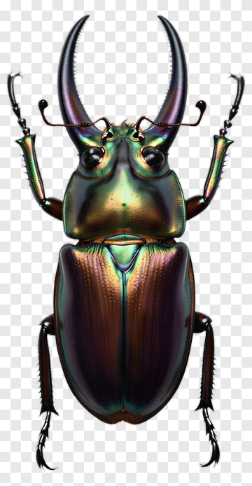 Colorful Beetle With Long Antennae PNG