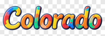 Colorful Colorado Text PNG