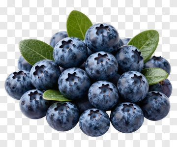 Fresh Blueberries With Green Leaves PNG