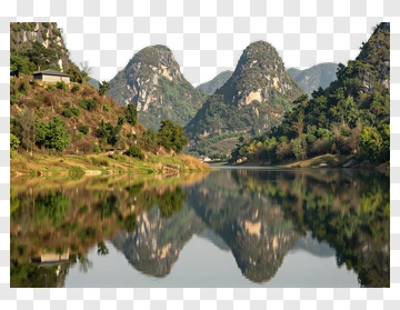 Mountain Reflection On Calm Lake PNG