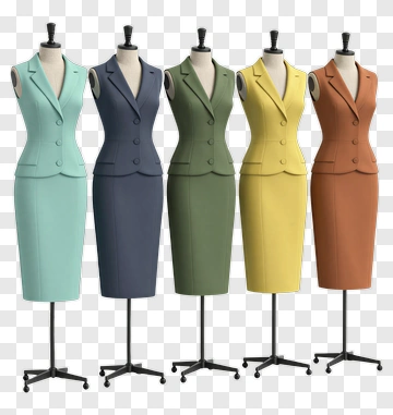Tailored Dresses On Mannequins PNG