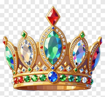 Golden Crown With Colorful Gems PNG