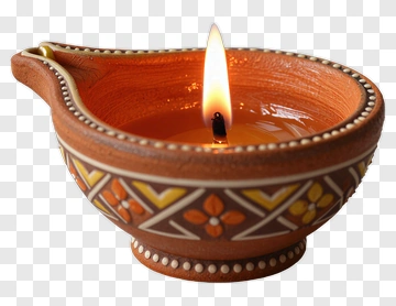 Decorative Oil Lamp With Flame PNG