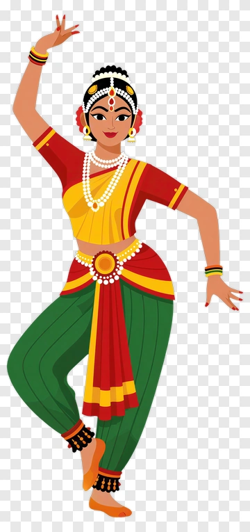 Dancer In Traditional Indian Attire PNG