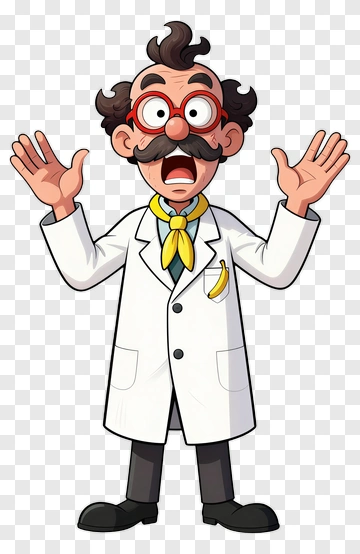 Cartoon Scientist With Open Arms PNG