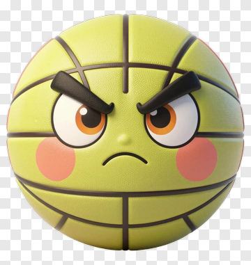 Angry Basketball Character PNG