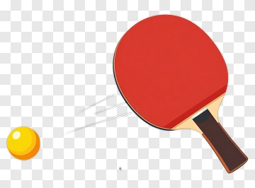 Table Tennis Paddle And Ball PNG