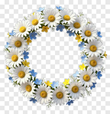 Daisy Flower Wreath PNG