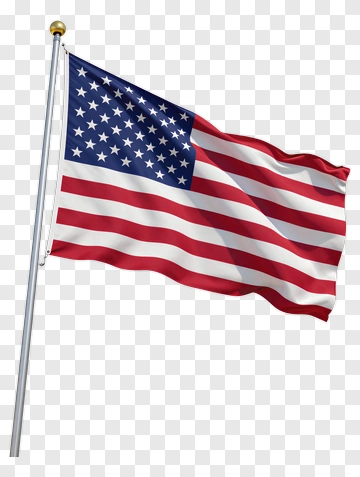American Flag Waving In The Wind PNG