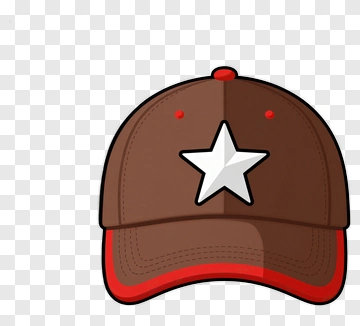 Brown Cap With Star PNG