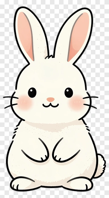 Cartoon White Rabbit PNG