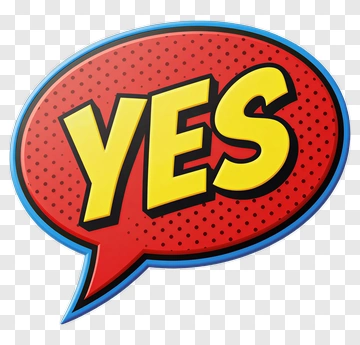 Comic Style Yes Speech Bubble PNG