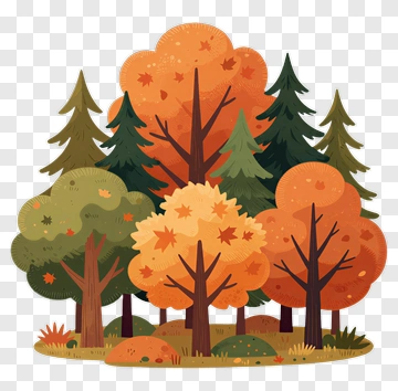Colorful Autumn Forest PNG