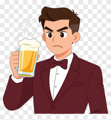 Cartoon Man Holding A Beer Mug PNG