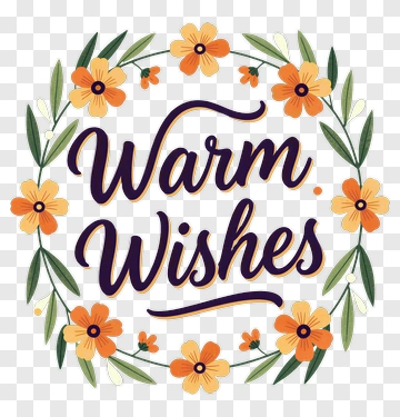 Warm Wishes Floral Design PNG