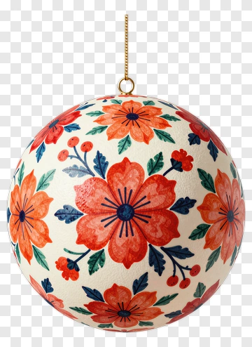 Decorative Floral Hanging Ornament PNG