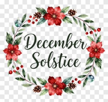 December Solstice Floral Wreath PNG