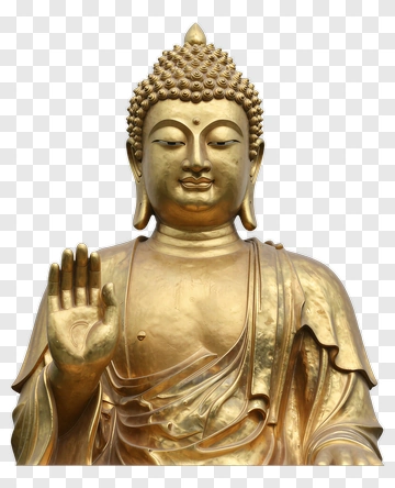 Golden Buddha Statue With Raised Hand PNG