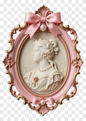 Elegant Portrait Of A Woman In A Decorative Frame PNG
