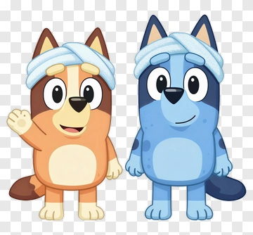 Cartoon Dogs Wearing Headbands PNG