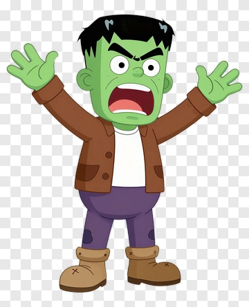 Cartoon Frankenstein Character PNG