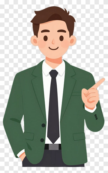 Cartoon Businessman Pointing PNG