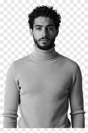 Man In Turtleneck Sweater PNG