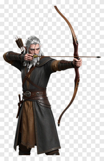 Fantasy Archer Drawing A Bow PNG