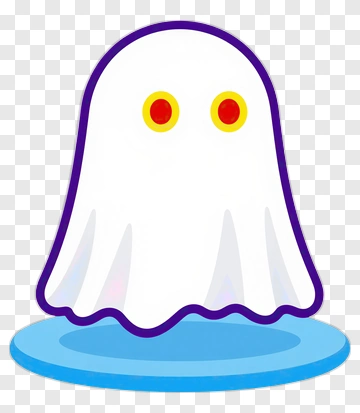 Cartoon Ghost With Yellow And Red Eyes PNG