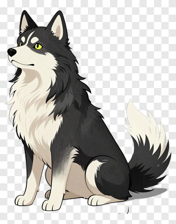 Cartoon Siberian Husky Dog PNG