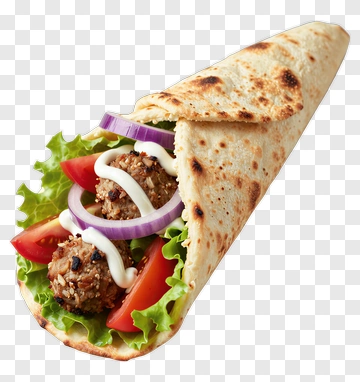 Delicious Wrap With Meatballs And Fresh Vegetables PNG