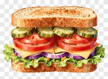 Vegetable Sandwich With Fresh Ingredients PNG