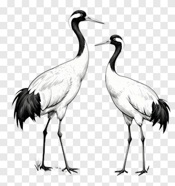 Cranes Standing Together PNG