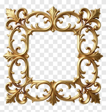 Ornate Gold Picture Frame PNG