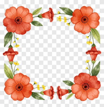 Colorful Floral Frame PNG