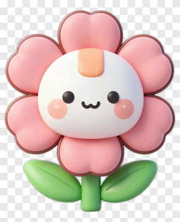 Cute Cartoon Flower With A Happy Face PNG