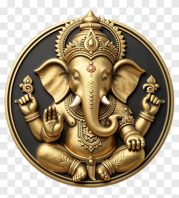 Golden Ganesha Statue PNG