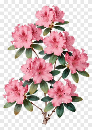 Pink Azalea Flower Branch PNG