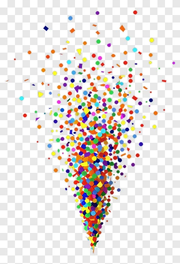 Colorful Confetti Cone PNG
