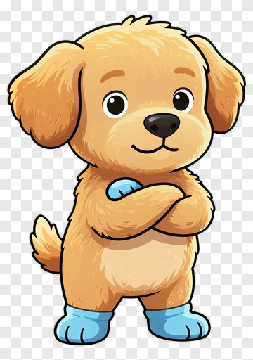 Cartoon Dog With Blue Socks PNG